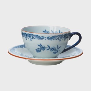 Rörstrand Ostindia kopje met schotel 16 cl cadeauverpakking Blauw-wit