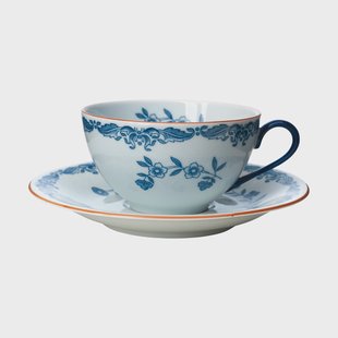 Rörstrand Ostindia kopje met schotel 27 cl cadeauverpakking Blauw-wit