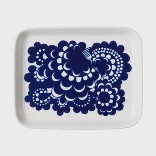 Arabia Esteri bord 15x19 cm Blauw-wit