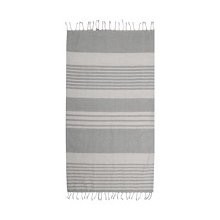 Sagaform Ella hamam gestreepte badhanddoek 145x250 cm Grijs