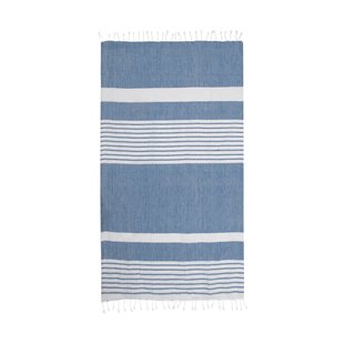 Sagaform Ella hamam gestreepte badhanddoek 145x250 cm Blauw