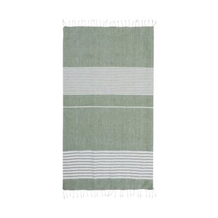 Sagaform Ella hamam gestreepte badhanddoek 145x250 cm Groen