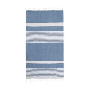 Sagaform Ella hamam gestreepte handdoek 90x170 cm Blauw
