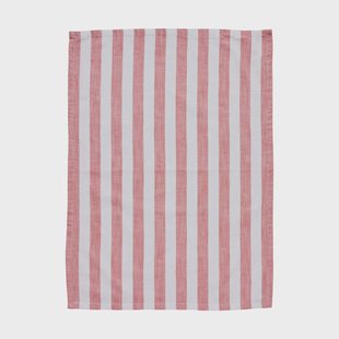 Lene Bjerre Olivia keukenhanddoek 50x70 cm Off White-Dark Coral