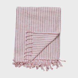 Lene Bjerre Olivia plaid 130x170 cm Off White-Dark Coral