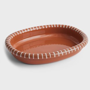 HAY Barro ovaal serveerschaal large 27x36 cm Natural with stripes