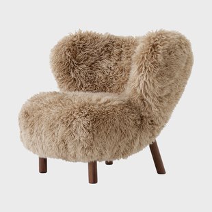 &Tradition Little Petra VB1 fauteuil Geoliede walnoot-Sheepskin honey