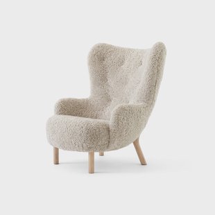 &Tradition Petra VB3 High fauteuil Geoliede eiken-Sheepskin Moonlight
