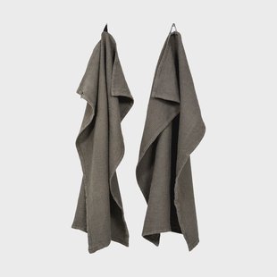 Himla Hetty keukenhanddoek 50x70 cm 2-pack Charcoal