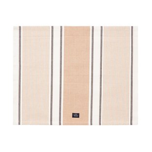 Lexington Striped Organic Cotton tafelloper 40x50 cm Beige Lexington Striped Organic Cotton tafelloper 40x50 cm Beige