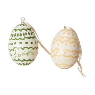 Lexington Easter Eggs in Papier Maché  paashanger 2-pack Green-yellow