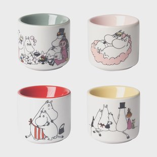 Pluto Design Mumin love eierdopje 4 delen Wit-multi