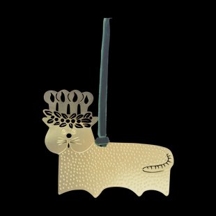 Pluto Design Stig L gingerbread cat decoratiehanger Goud-messing