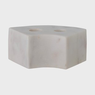 Bloomingville Florida kaarsenhouder 14,5x6x7,5 cm White marble