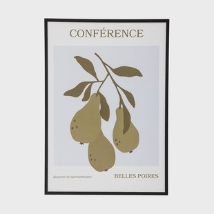 Bloomingville Poire poster met lijst 52x72 cm Poire-black pine