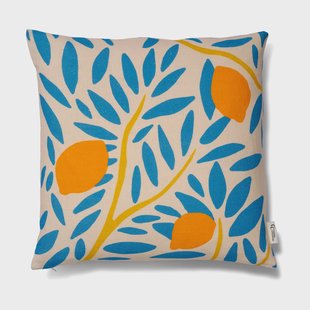 Classic Collection Sunny citrus kussensloop 50x50 cm Blauw