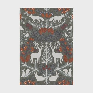 Ekelund Linneväveri Hjortnäs keukenhanddoek 35x50 cm Grijs