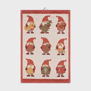 Ekelund Linneväveri Tomtemys keukenhanddoek 35x50 cm Rood