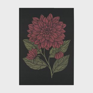 Ekelund Linneväveri Dahlia keukenhanddoek 48x70 cm Rood-zwart-groen