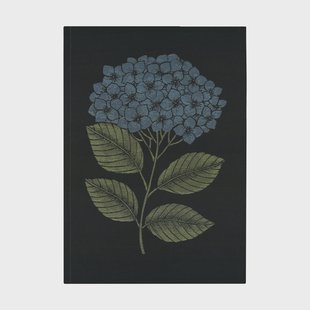 Ekelund Linneväveri Hydrangea keukenhanddoek 48x70 cm Zwart-blauw
