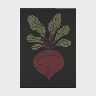 Ekelund Linneväveri Rödbeta keukenhanddoek 48x70 cm Zwart-rood