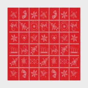 Ekelund Linneväveri Adventruta tafelkleed 80x80 cm Rood