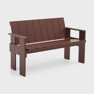 HAY Crate Dining Bench bank gelakt sparrenhout iron red