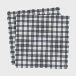 ERNST Ernst servet geruit 33x33 cm 20-pack Blauw-lichtgrijs