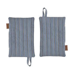 OYOY Striped denim pannenlap 2-pack Blue