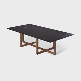 OX Denmarq Big Ninety salontafel 70x140 cm,  smoked oak  onderstel Zwart marmer