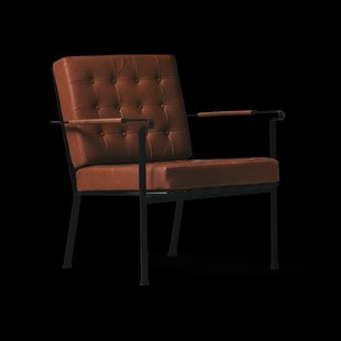 OX Denmarq Heather Chair fauteuil zwarte frame Cognac
