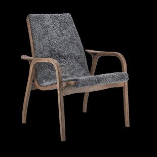 Swedese Laminett fauteuil eik/schapenvacht Special Edition Rubio Monocoat Chocolate-Charcoal