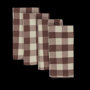 Ferm Living Bothy Check katoenen servet 40x40 cm 4-pack Cinnamon-grey green