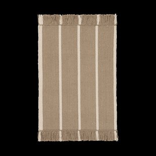 Ferm Living Calm kelim deurmat Dark Sand, Off-white, 50x70 cm