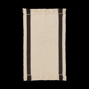 Ferm Living Calm kelim deurmat Off-white, Coffee, 50x70 cm