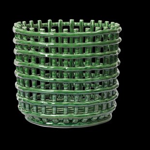 Ferm Living Ceramic gevlochten mand Ø23,5 cm Emerald Green
