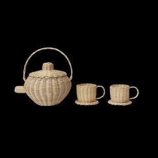 Ferm Living Rattan theeservies 3-delig Natural