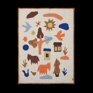 Ferm Living Villiga doorgestikte deken 80x110 cm Off-white