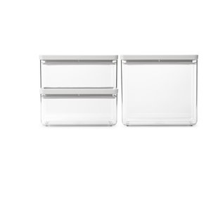 Brabantia TASTY+ stapelbare pot 3-delig 2x1,5 L+3,5 L Lichtgrijs