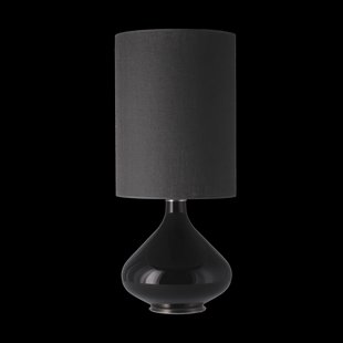 Flavia Lamps Flavia tafellamp zwarte lampvoet Lino Negro L