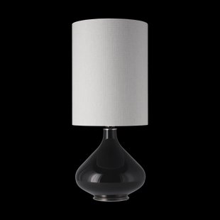Flavia Lamps Flavia tafellamp zwarte lampvoet Babel Beige L
