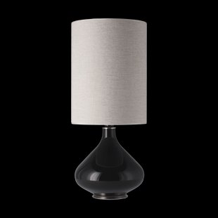 Flavia Lamps Flavia tafellamp zwarte lampvoet London Beige L Flavia Lamps Flavia tafellamp zwarte lampvoet London Beige L