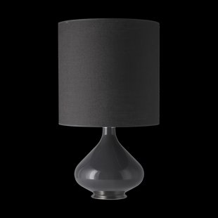 Flavia Lamps Flavia tafellamp grijze lampvoet Lino Negro M