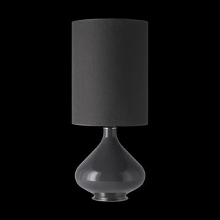 Flavia Lamps Flavia tafellamp grijze lampvoet Lino Negro L