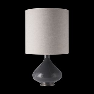 Flavia Lamps Flavia tafellamp grijze lampvoet London Beige M Flavia Lamps Flavia tafellamp grijze lampvoet London Beige M