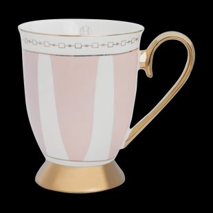 Hilke Collection Strisce Rosa mok 28 cl Roze-wit-goud