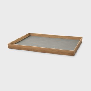 LIND DNA Even teakhouten dienblad square L Nupo light grey
