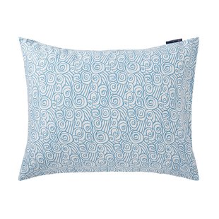Lexington Wave Printed Cotton Sateen kussensloop 50x60 cm White-Blue