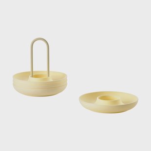 Zone Denmark Singles eierdoppen 4-pack met houder Limestone