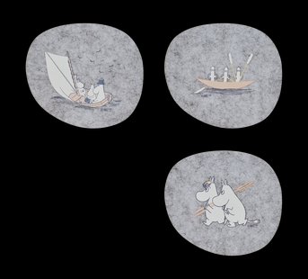 Muurla Moomin glasonderzetter 9,5x11 cm 4 stuks Sailors